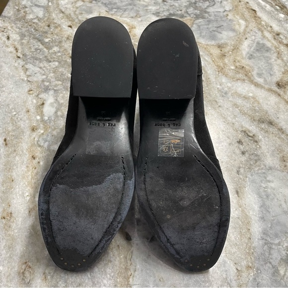 Rag & Bone Black Suede Heeled Chelsea Boots Women’s EU 38 - Picture 3 of 11